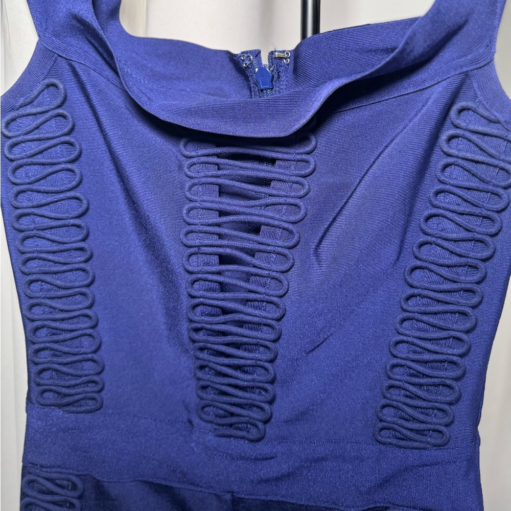 Bebe off-shoulder blue Jumpsuit